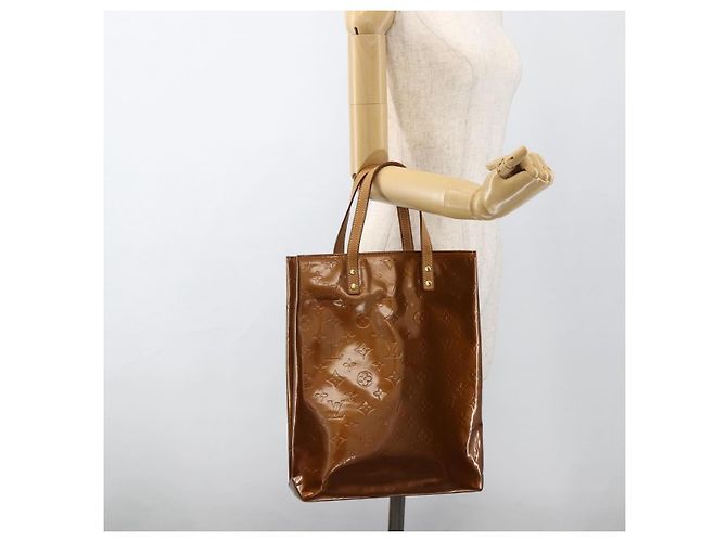 LOUIS VUITTON Borsa a Mano Monogram Vernis Reade MM Bronzo M91143 LV Auth YKZ889 - vista 21