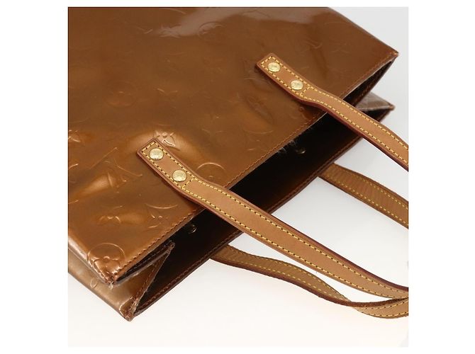 LOUIS VUITTON Borsa a Mano Monogram Vernis Reade MM Bronzo M91143 LV Auth YKZ889 - vista 6