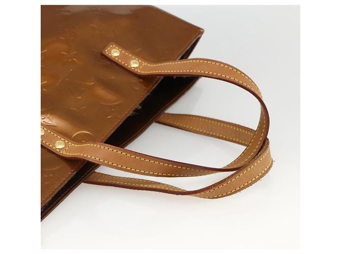 LOUIS VUITTON Borsa a Mano Monogram Vernis Reade MM Bronzo M91143 LV Auth YKZ889 - vista 7
