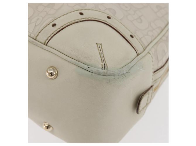 Borsa a mano Horsebit in pelle bianca e oro GUCCI 145770 Auth bs34368 Bianco D'oro - vista 11
