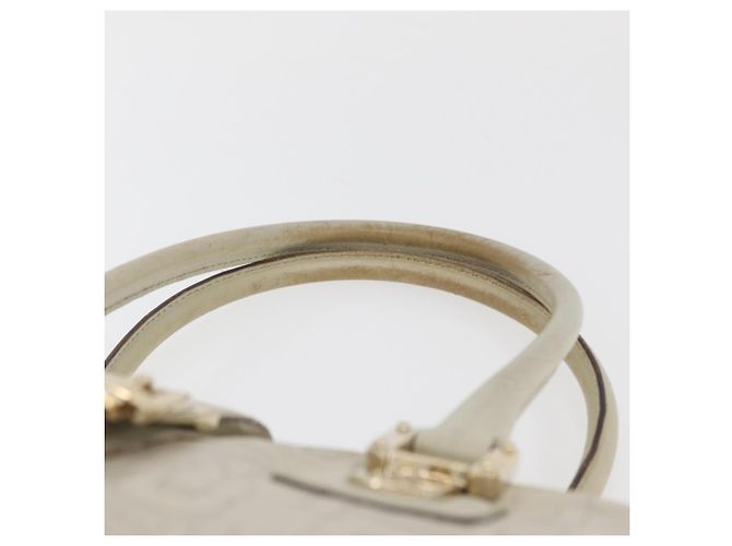 Borsa a mano Horsebit in pelle bianca e oro GUCCI 145770 Auth bs34368 Bianco D'oro - vista 8