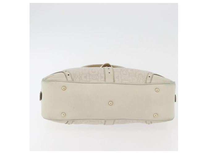 Borsa a mano Horsebit in pelle bianca e oro GUCCI 145770 Auth bs34368 Bianco D'oro - vista 9