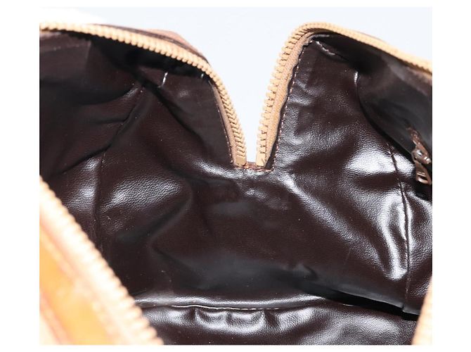 Céline Borsa Boston in tela Macadam CELINE PVC Beige Oro Auth INZ011 D'oro - vista 20