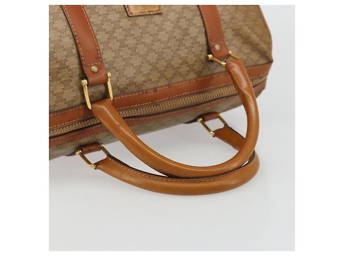 Céline Borsa Boston in tela Macadam CELINE PVC Beige Oro Auth INZ011 D'oro - vista 7