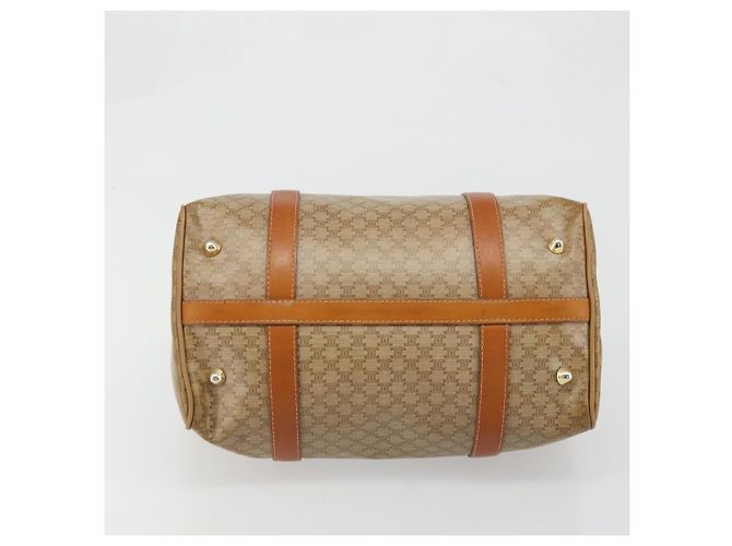 Céline Borsa Boston in tela Macadam CELINE PVC Beige Oro Auth INZ011 D'oro - vista 9