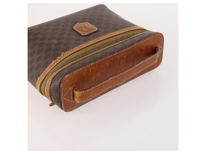 Céline Pochette in tela Macadam CELINE in pelle PVC 2 pezzi marrone Auth 166796 - vista 12