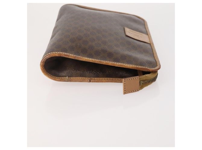 Céline Pochette in tela Macadam CELINE in pelle PVC 2 pezzi marrone Auth 166796 - vista 4