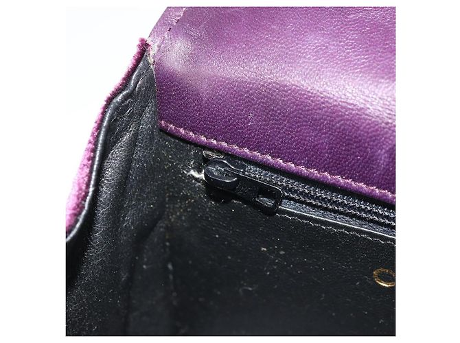CHANEL Borsa a Spalla Matelassé Catena Camelia Velluto Viola Oro CC Auth YKZ1012V D'oro Porpora - vista 20