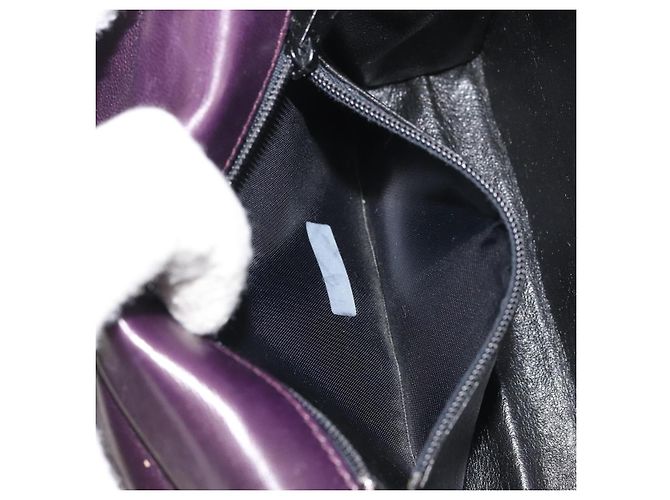 CHANEL Borsa a Spalla Matelassé Catena Camelia Velluto Viola Oro CC Auth YKZ1012V D'oro Porpora - vista 21