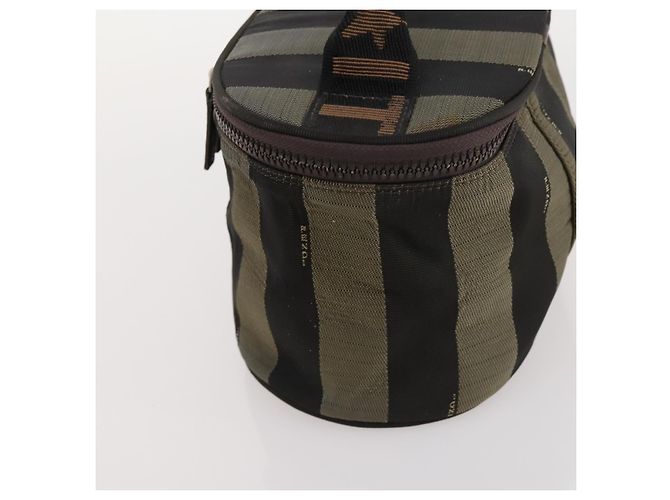 Pequin Fendi Chloe Borsa a Mano in Tela Pecan in Pelle 4 Pezzi Nero Marrone Auth BSZ448 - vista 22