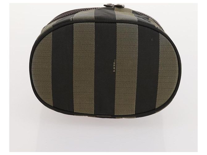 Pequin Fendi Chloe Borsa a Mano in Tela Pecan in Pelle 4 Pezzi Nero Marrone Auth BSZ448 - vista 24