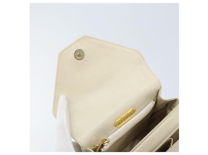 Borsa a mano GIVENCHY in pelle beige dorata Auth YKZ357 D'oro - vista 16