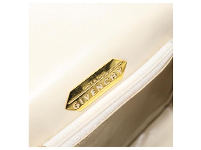 Borsa a mano GIVENCHY in pelle beige dorata Auth YKZ357 D'oro - vista 17