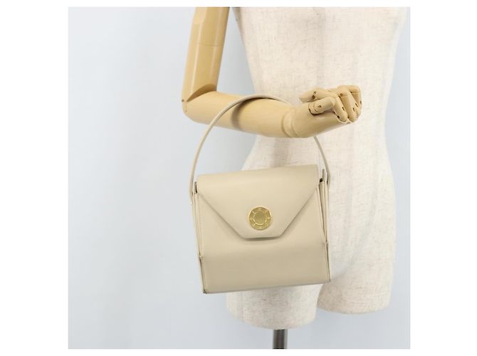 Borsa a mano GIVENCHY in pelle beige dorata Auth YKZ357 D'oro - vista 24