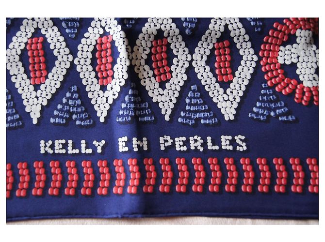 Hermès Lenço Gigante Kelly em Pérolas 140x140 de seda Multicor - vista 10