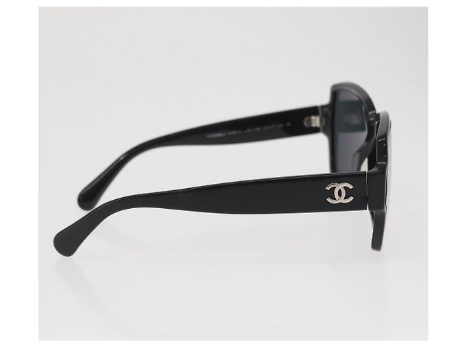 Lunettes de soleil CHANEL COCO Mark en plastique Noir 5385-A CC Auth BA11986 - vue 6
