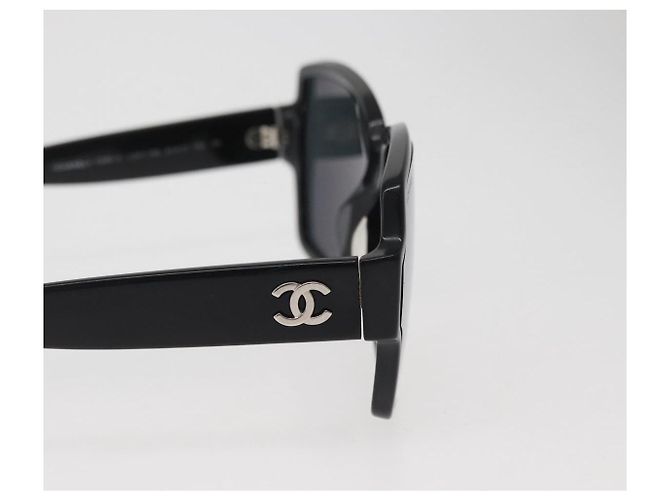 Lunettes de soleil CHANEL COCO Mark en plastique Noir 5385-A CC Auth BA11986 - vue 7