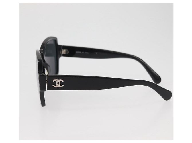 Lunettes de soleil CHANEL COCO Mark en plastique Noir 5385-A CC Auth BA11986 - vue 8