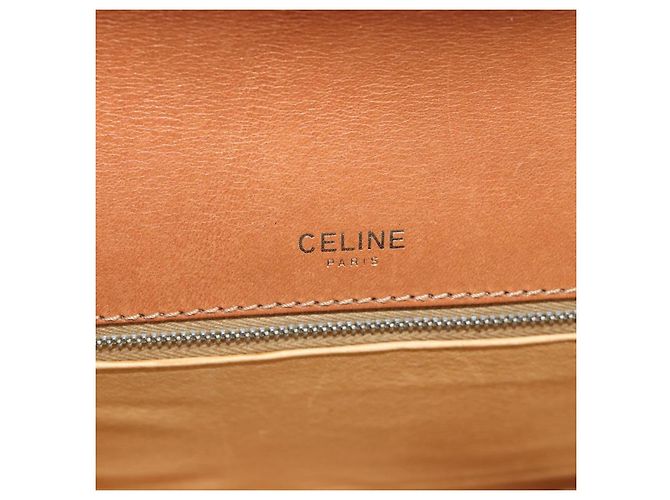 Céline Borsa a spalla in tela Macadam Horsebit CELINE in pelle PVC marrone e oro Auth YKZ475 D'oro - vista 16
