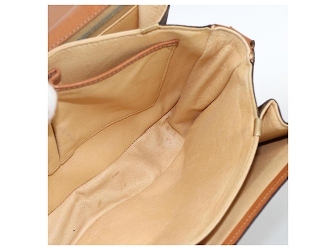 Céline Borsa a spalla in tela Macadam Horsebit CELINE in pelle PVC marrone e oro Auth YKZ475 D'oro - vista 18