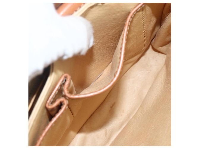 Céline Borsa a spalla in tela Macadam Horsebit CELINE in pelle PVC marrone e oro Auth YKZ475 D'oro - vista 20