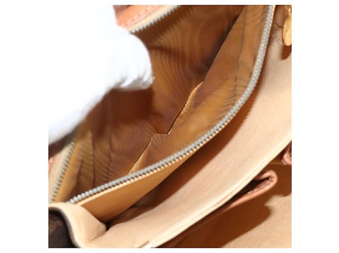 Céline Borsa a spalla in tela Macadam Horsebit CELINE in pelle PVC marrone e oro Auth YKZ475 D'oro - vista 22
