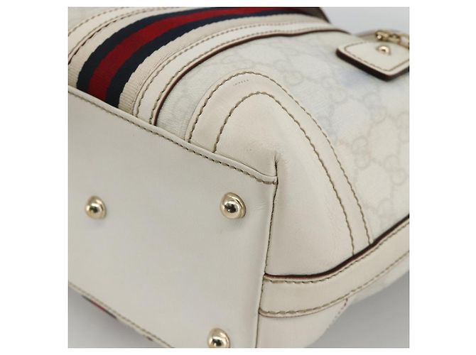 Gucci Borsa a mano Ophidia Sherry Line GG Supreme in PVC bianco e oro 153028 Auth YKZ923 D'oro - vista 10