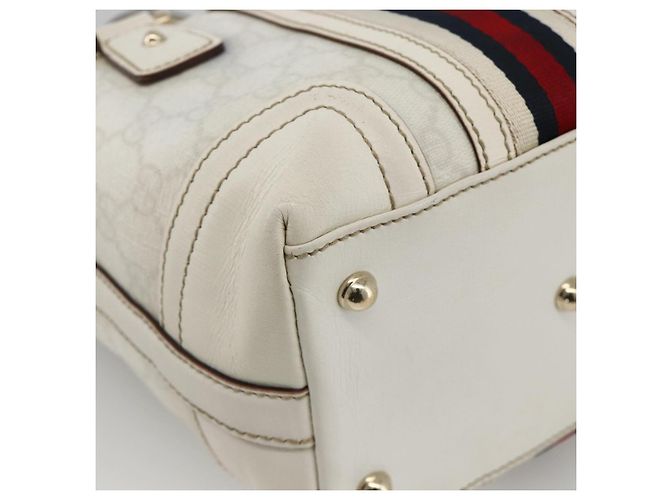 Gucci Borsa a mano Ophidia Sherry Line GG Supreme in PVC bianco e oro 153028 Auth YKZ923 D'oro - vista 11