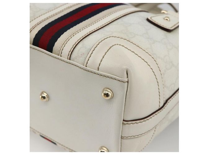 Gucci Borsa a mano Ophidia Sherry Line GG Supreme in PVC bianco e oro 153028 Auth YKZ923 D'oro - vista 12