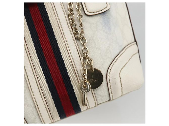 Gucci Borsa a mano Ophidia Sherry Line GG Supreme in PVC bianco e oro 153028 Auth YKZ923 D'oro - vista 14