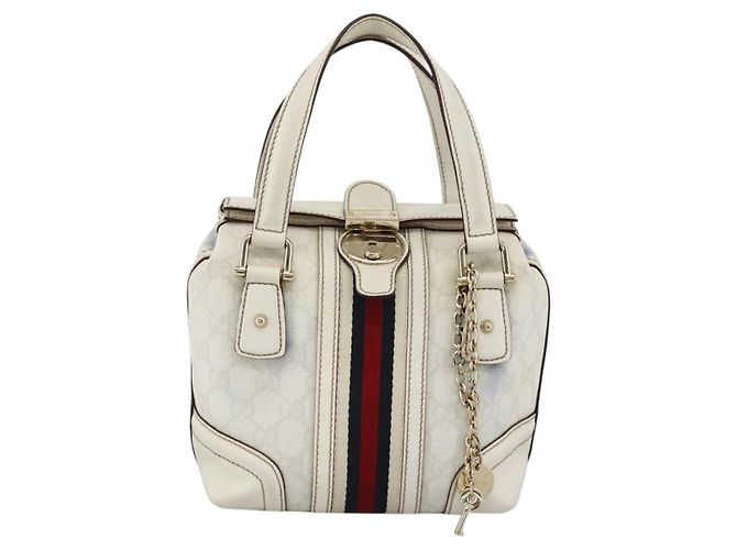 Gucci Borsa a mano Ophidia Sherry Line GG Supreme in PVC bianco e oro 153028 Auth YKZ923 D'oro - vista 2