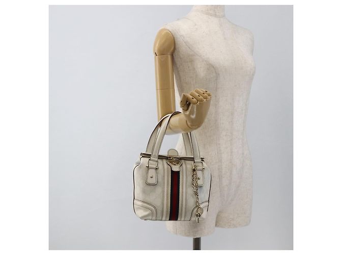 Gucci Borsa a mano Ophidia Sherry Line GG Supreme in PVC bianco e oro 153028 Auth YKZ923 D'oro - vista 24