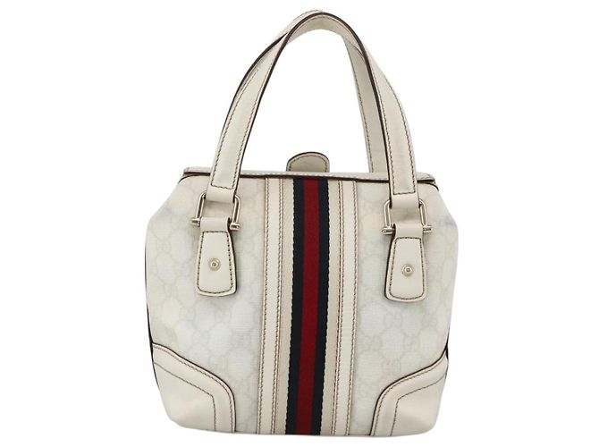 Gucci Borsa a mano Ophidia Sherry Line GG Supreme in PVC bianco e oro 153028 Auth YKZ923 D'oro - vista 3