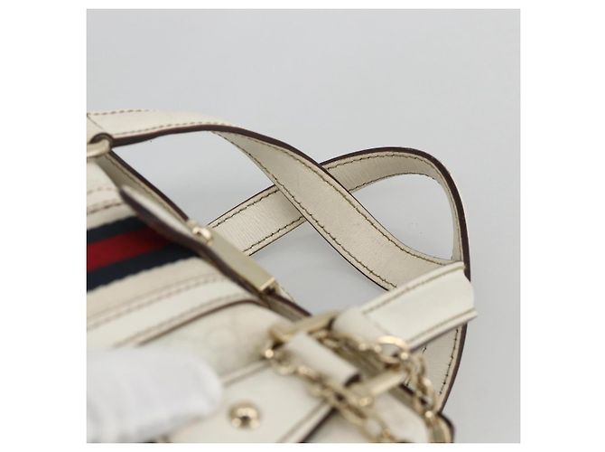 Gucci Borsa a mano Ophidia Sherry Line GG Supreme in PVC bianco e oro 153028 Auth YKZ923 D'oro - vista 8