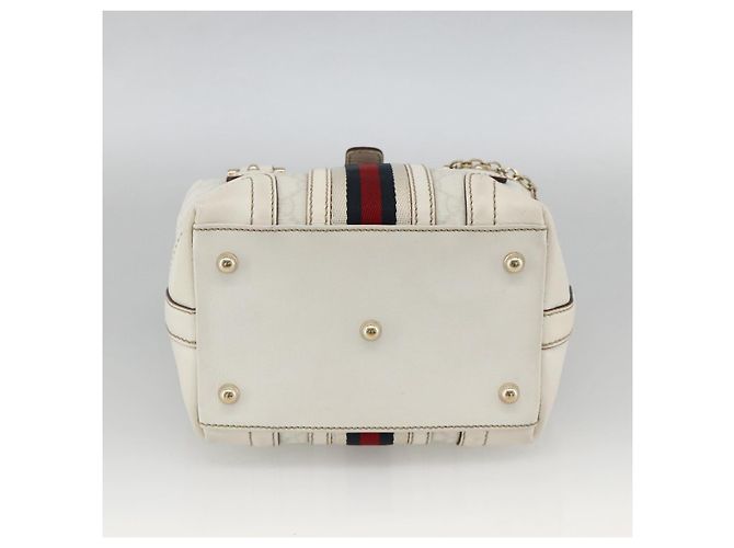 Gucci Borsa a mano Ophidia Sherry Line GG Supreme in PVC bianco e oro 153028 Auth YKZ923 D'oro - vista 9
