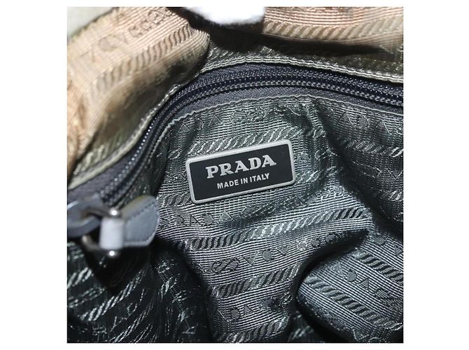 PRADA Borsa a Mano Nylon 2 in 1 Verde Argento Auth YKZ274 - vista 18