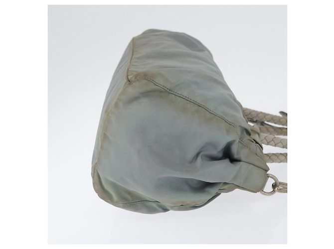 PRADA Borsa a Mano Nylon 2 in 1 Verde Argento Auth YKZ274 - vista 4