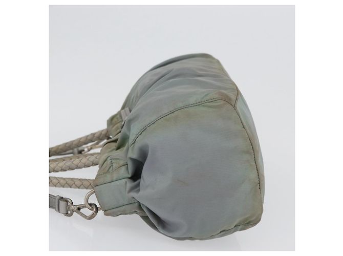 PRADA Borsa a Mano Nylon 2 in 1 Verde Argento Auth YKZ274 - vista 5