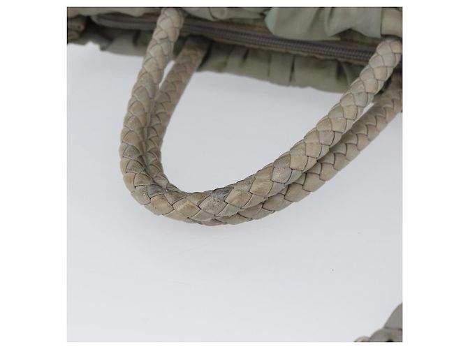 PRADA Borsa a Mano Nylon 2 in 1 Verde Argento Auth YKZ274 - vista 7