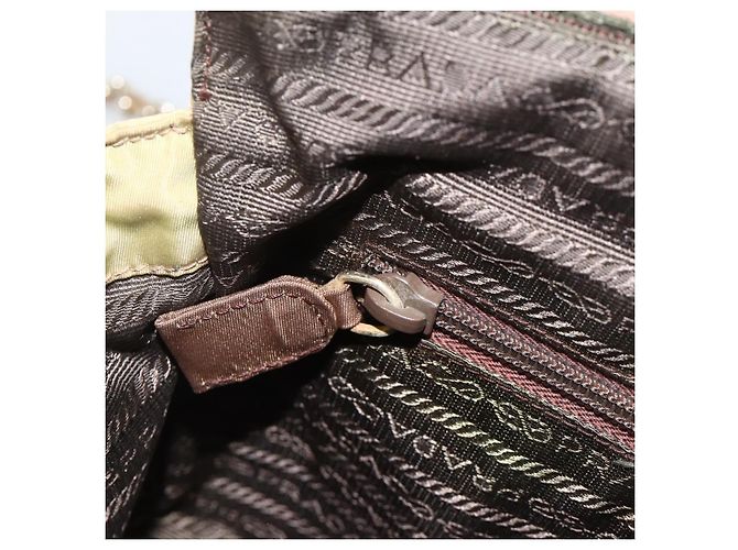 PRADA Borsa a Spalla con Catena Nylon Verde Oro Auth YKZ308 D'oro - vista 20