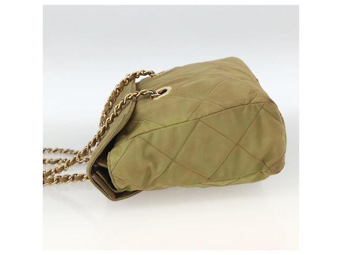 PRADA Borsa a Spalla con Catena Nylon Verde Oro Auth YKZ308 D'oro - vista 4