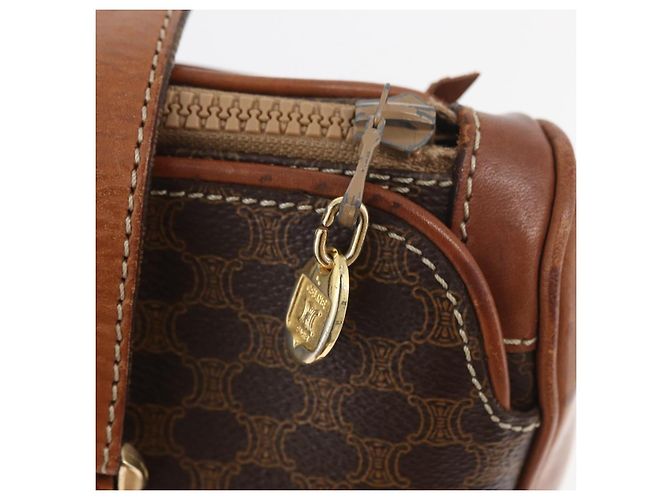 Céline Borsa a mano in tela Macadam CELINE in pelle PVC marrone oro Auth ka3666 D'oro - vista 14