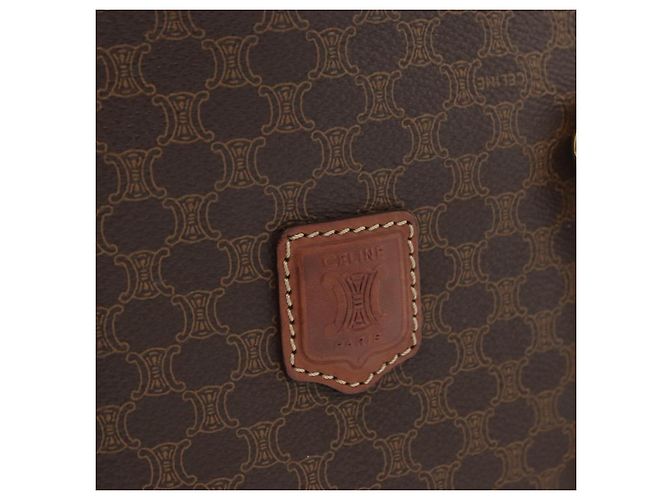 Céline Borsa a mano in tela Macadam CELINE in pelle PVC marrone oro Auth ka3666 D'oro - vista 15