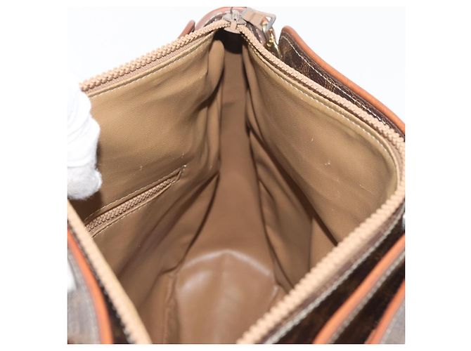 Céline Borsa a mano in tela Macadam CELINE in pelle PVC marrone oro Auth ka3666 D'oro - vista 18