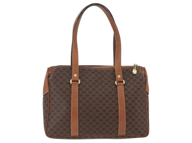 Céline Borsa a mano in tela Macadam CELINE in pelle PVC marrone oro Auth ka3666 D'oro - vista 3