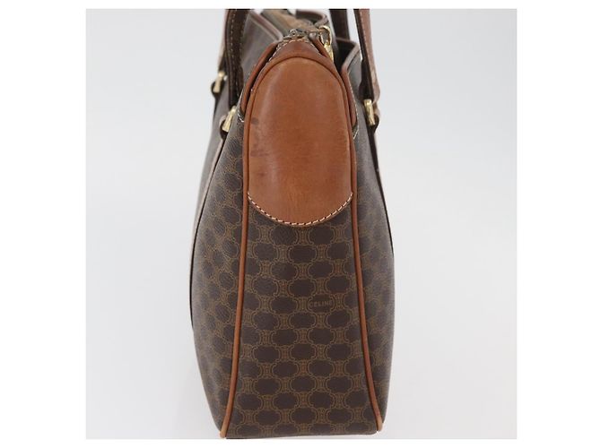 Céline Borsa a mano in tela Macadam CELINE in pelle PVC marrone oro Auth ka3666 D'oro - vista 5