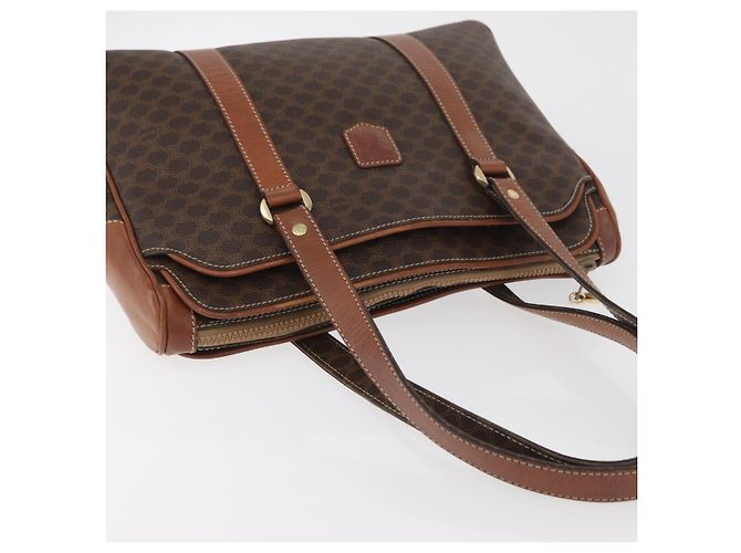 Céline Borsa a mano in tela Macadam CELINE in pelle PVC marrone oro Auth ka3666 D'oro - vista 6