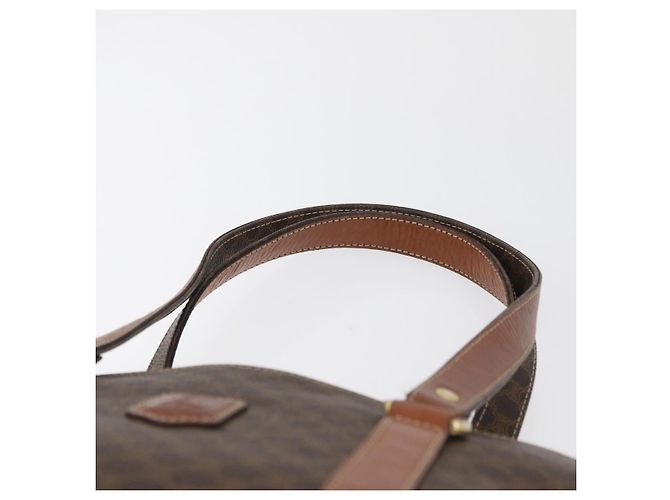 Céline Borsa a mano in tela Macadam CELINE in pelle PVC marrone oro Auth ka3666 D'oro - vista 8
