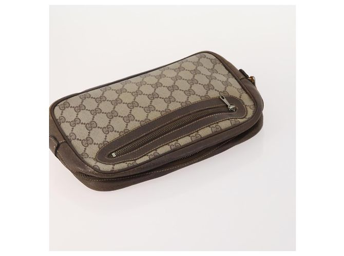 Bolso de Hombro GG Canvas Gucci PVC 5 Set Negro Beige Auth 174402 - vista 10