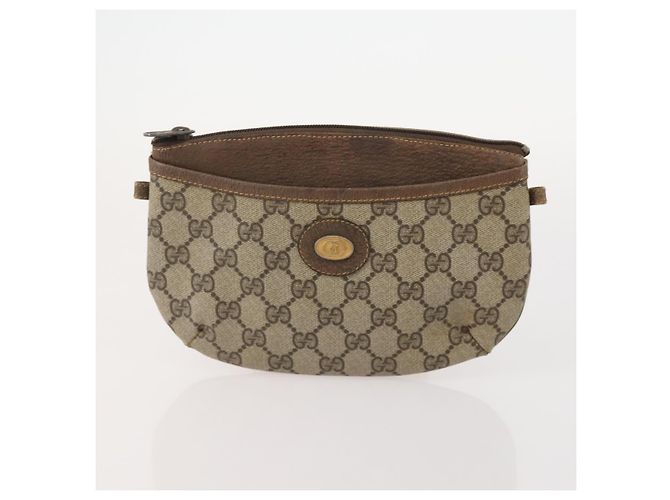 Bolso de Hombro GG Canvas Gucci PVC 5 Set Negro Beige Auth 174402 - vista 13
